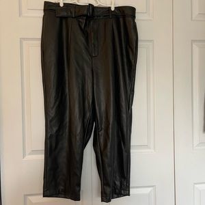 INC - Faux leather crop pant with belt
